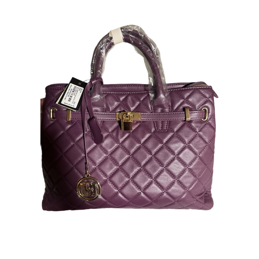Elegant Purple Quilted Satchel